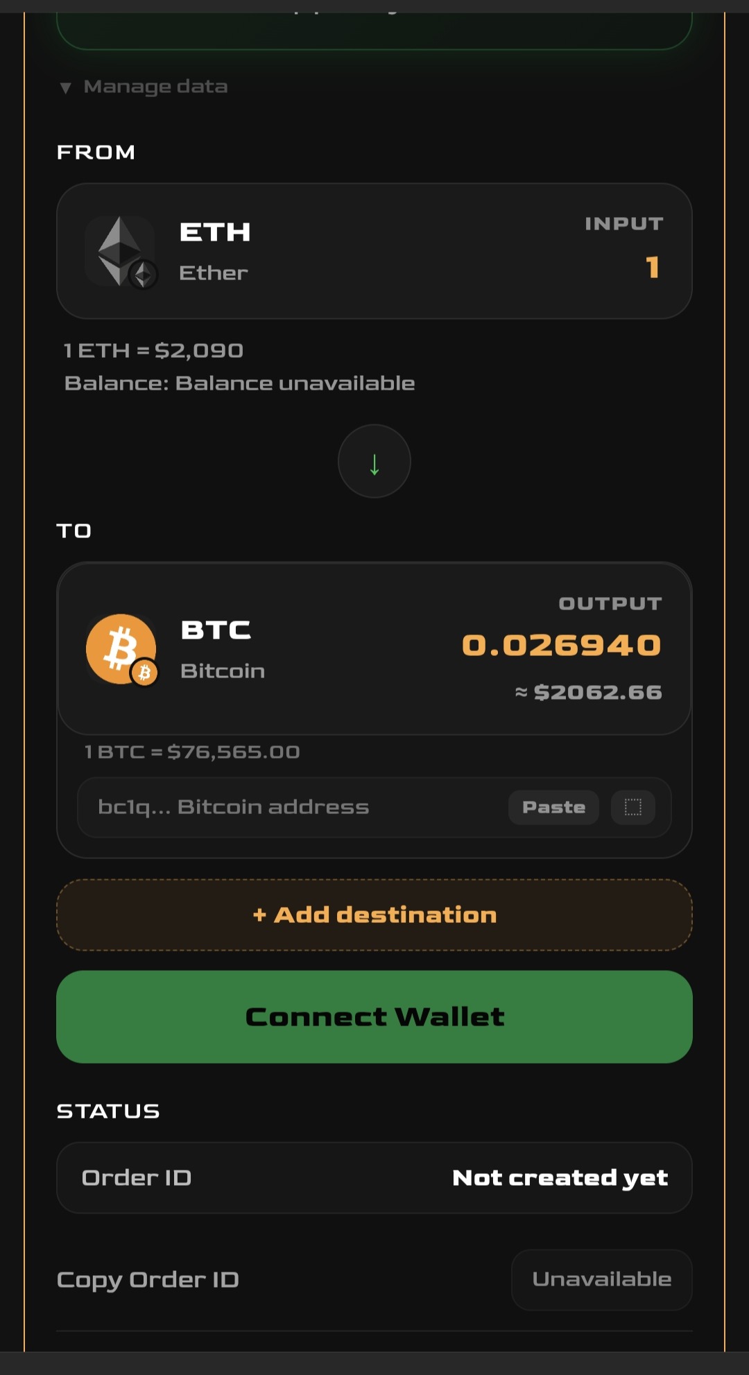 2π Privacy Swap